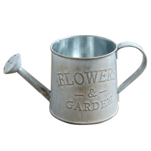 Garden decor kettle flowers bucket shower container chalk label vintage gray indoor zinc metal mini watering can for plants